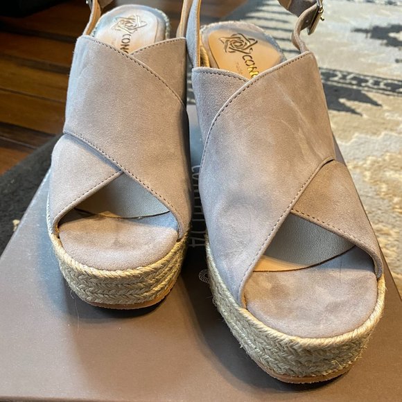 conchisa Clothing, Shoes & Accessories for Women on Sale up  NIB Conchisa Grey Suede Platform Espadrille Shoes Size 39